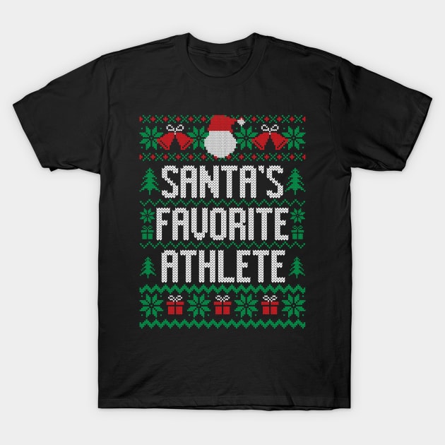 Santa's Favorite Athlete T-Shirt by Saulene